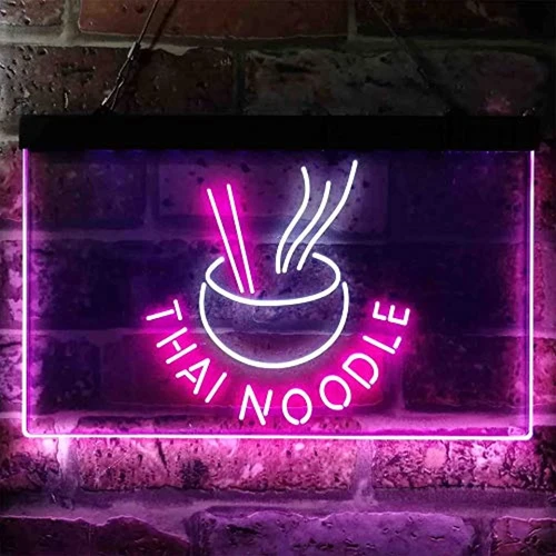 Thai Noodle Dual LED Neon Light Sign